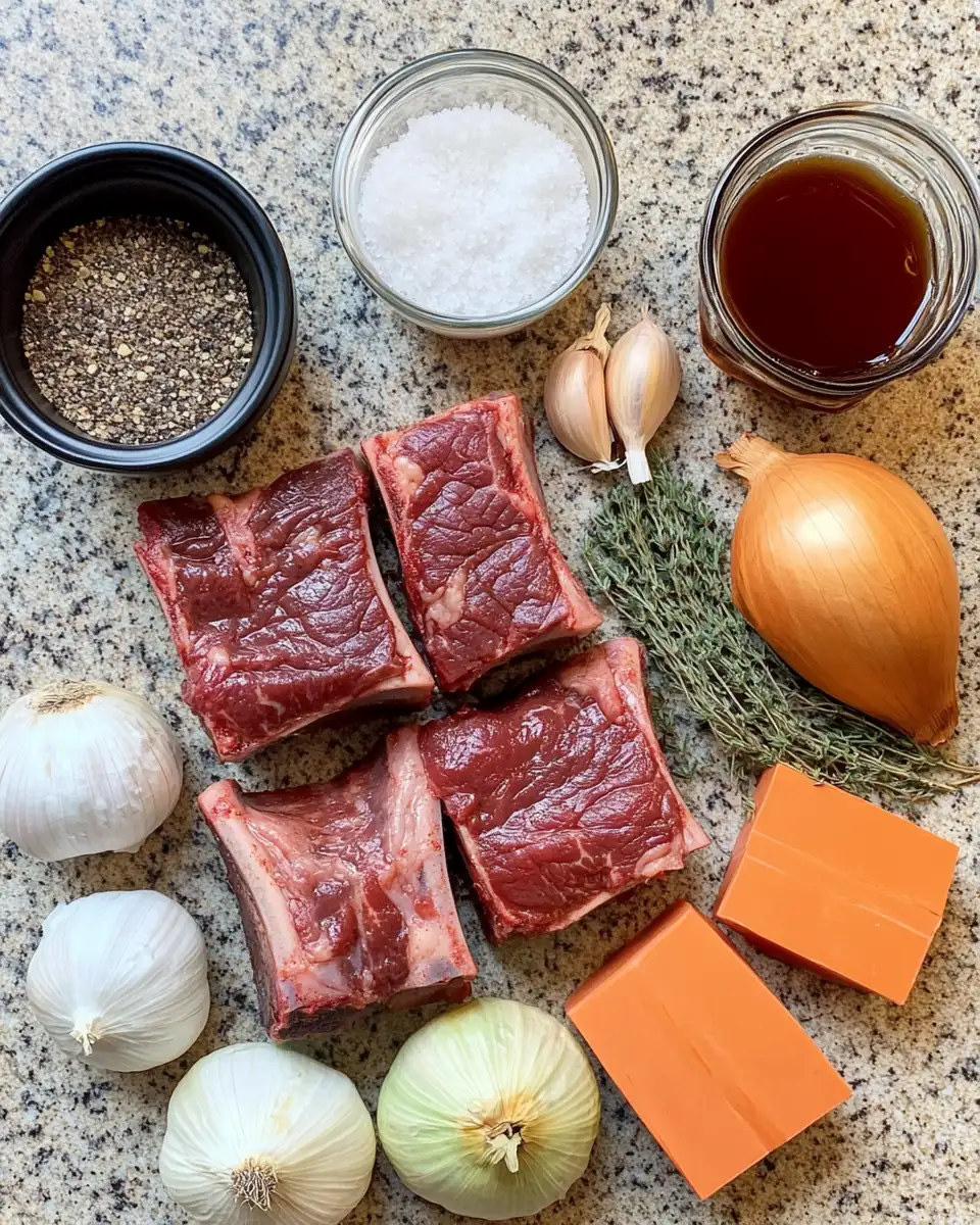 Ingredients for Melt-in-Your-Mouth Tender Crockpot Beef Short Ribs Recipe