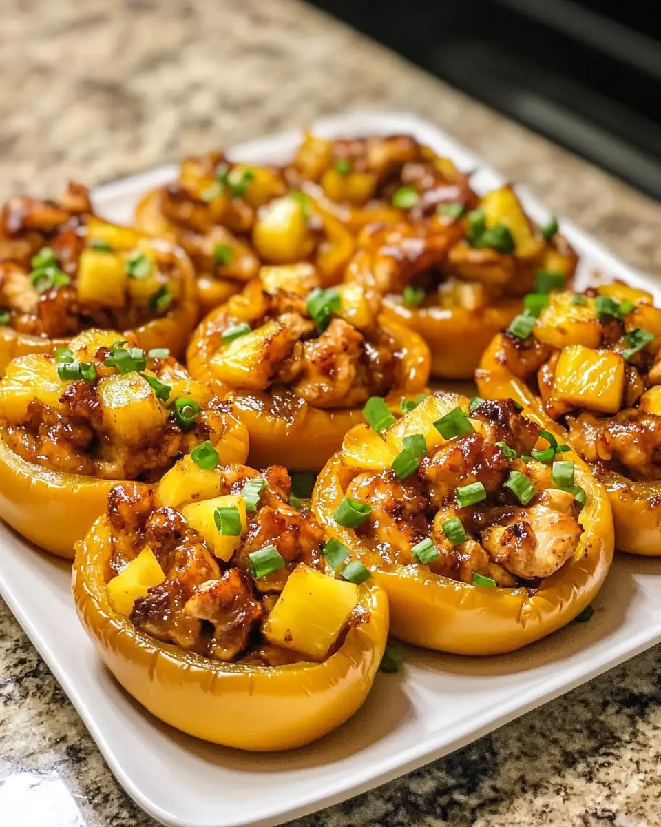 Sweet and Savory Teriyaki Pineapple Chicken Stuffed Peppers Recipe - Featured Image