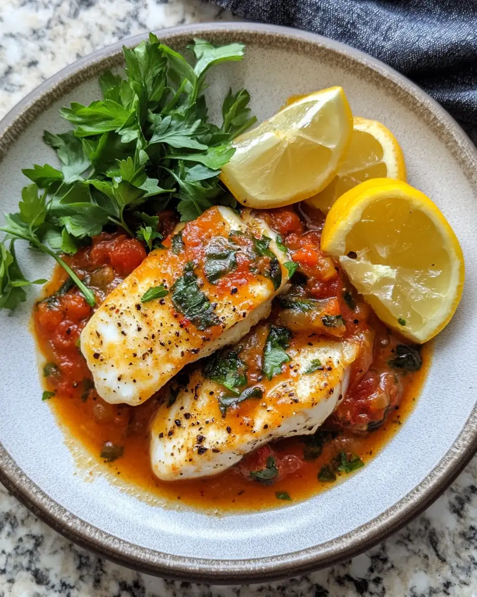 Final dish - Tender Tilapia in Vibrant Roasted Pepper Sauce Recipe