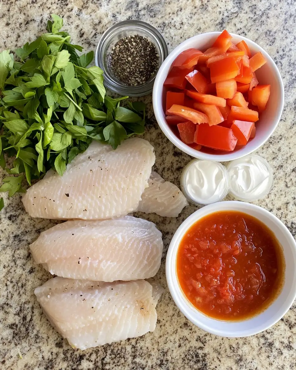 Ingredients for Tender Tilapia in Vibrant Roasted Pepper Sauce Recipe