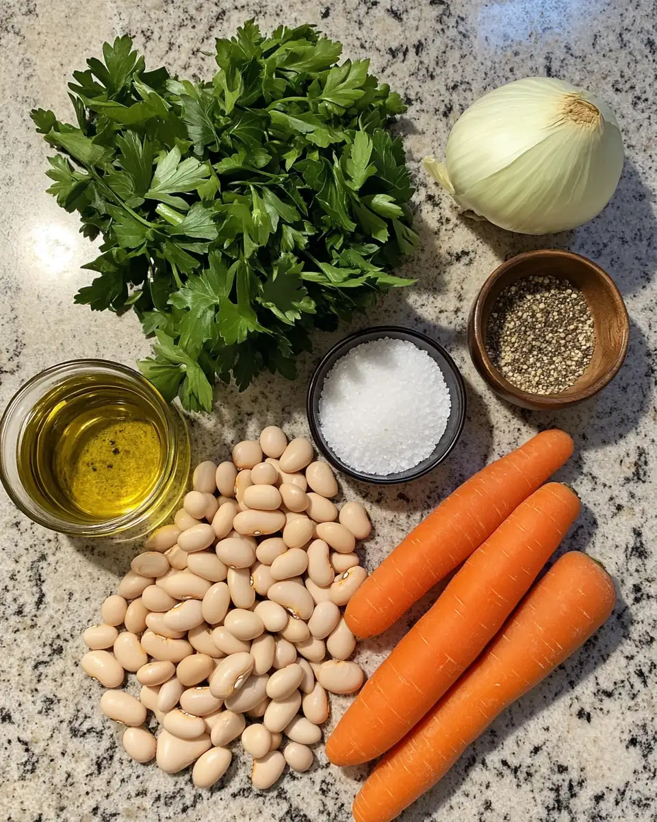 Ingredients for Hearty and Homestyle Tuscan White Bean Soup Recipe