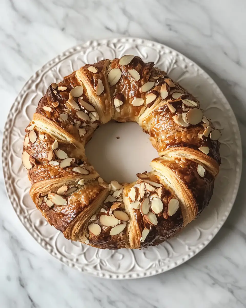 Final dish - Irresistible Almond Croissant Cake Recipe That Will Delight Your Taste Buds