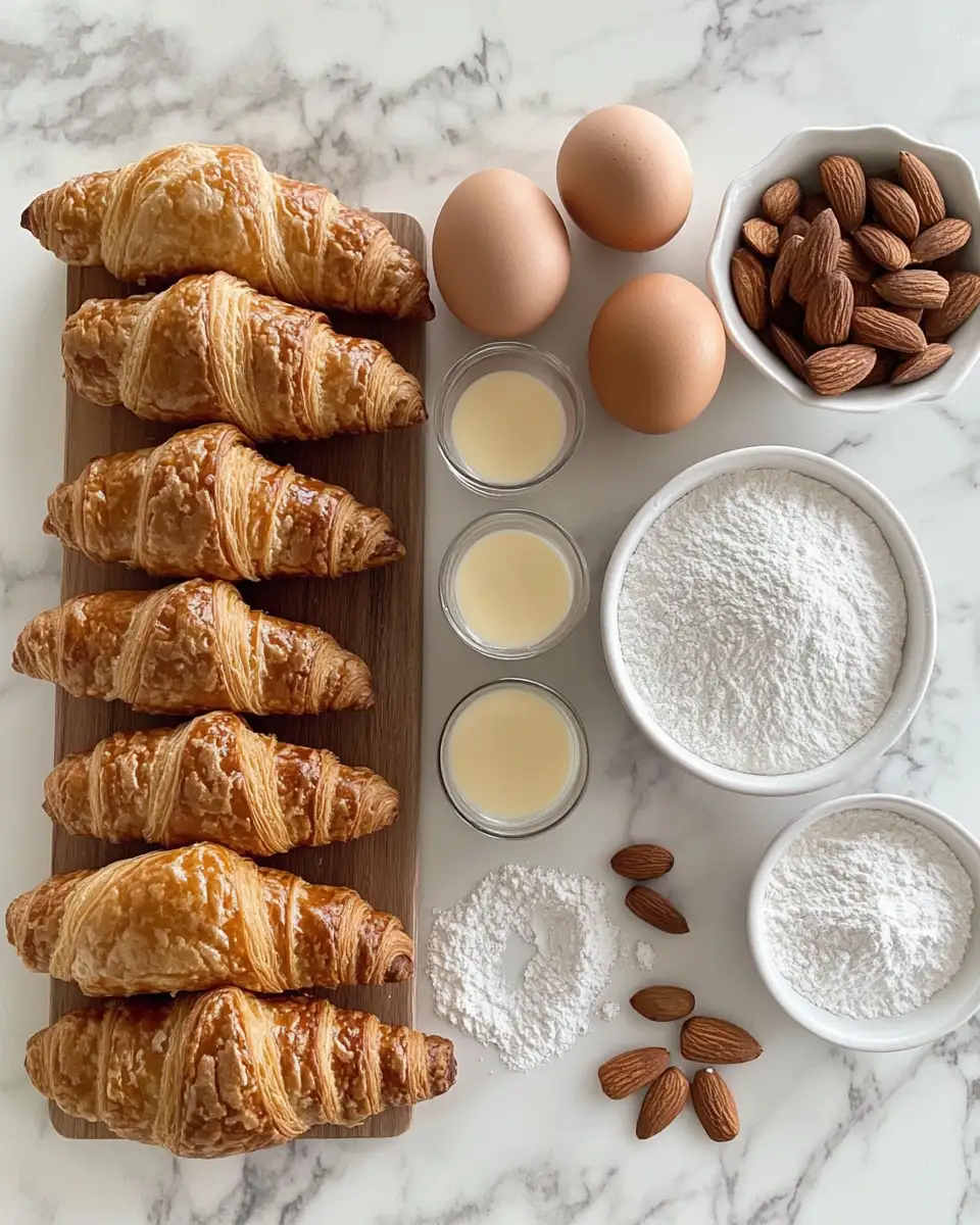 Ingredients for Irresistible Almond Croissant Cake Recipe That Will Delight Your Taste Buds
