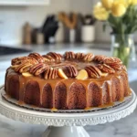 Decadent Apple Pecan Cake with Luscious Caramel Glaze Recipe - Featured Image