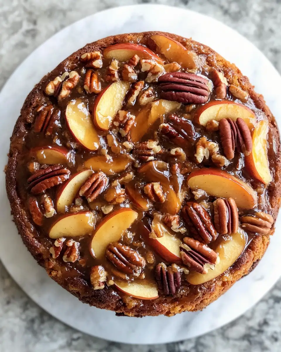 Final dish - Decadent Apple Pecan Cake with Luscious Caramel Glaze Recipe