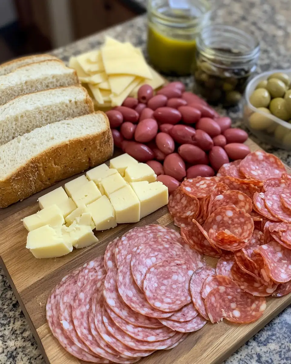 Ingredients for Discover the Irresistible Flavors of an Authentic Muffaletta Sandwich