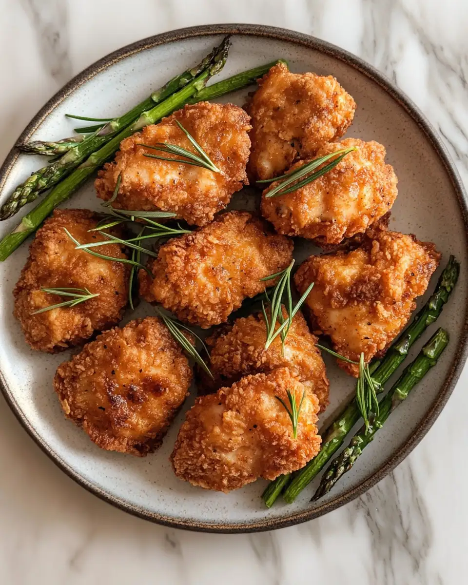 Final dish - Crispy Baked Chicken Bites with Tender Asparagus Delight