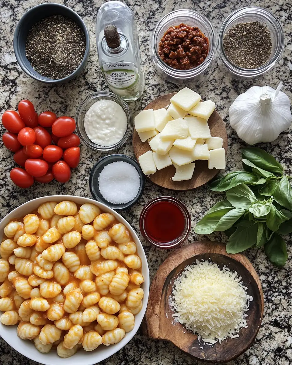 Ingredients for Ultimate Comfort Food Cheesy Bolognese Gnocchi Bake Recipe