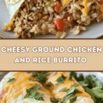 Cheesy Ground Chicken & Rice Burritos 🌯🧀