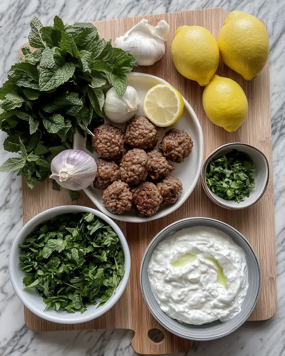 Ingredients for Irresistible Chicken Kofta with Creamy Garlic Yogurt Sauce Recipe