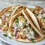 Irresistible Chicken Pitas with Creamy Herby Ranch Slaw for Flavor Packed Bites - Featured Image