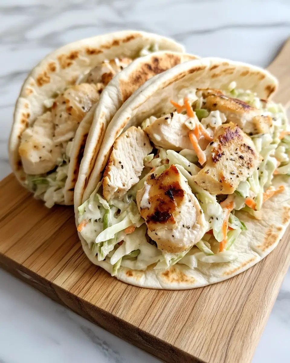 Final dish - Irresistible Chicken Pitas with Creamy Herby Ranch Slaw for Flavor Packed Bites