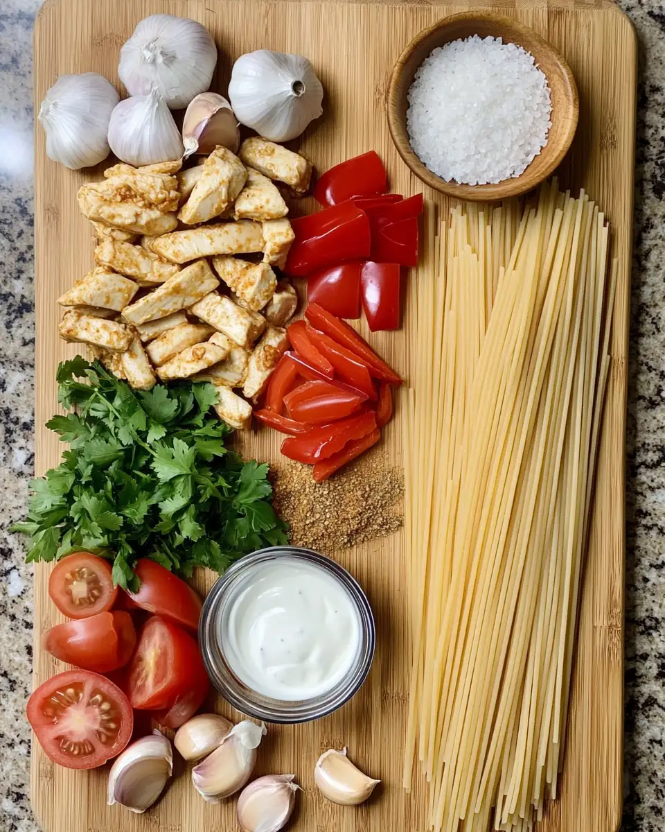 Ingredients for Ultimate Creamy Cajun Chicken Spaghetti Recipe for Bold Flavor Fans