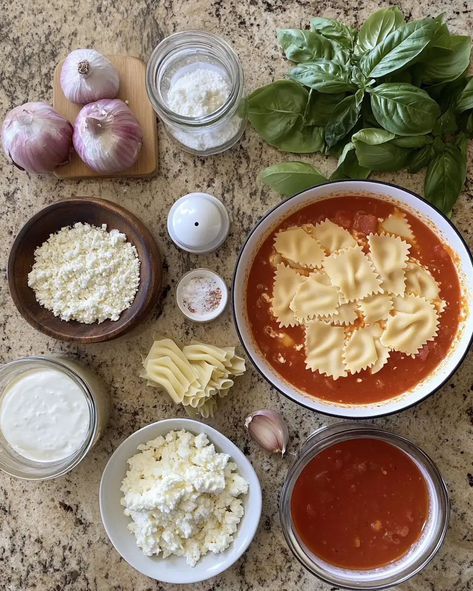 Ingredients for Dive Into Comfort with This Irresistible Creamy Lasagna Soup Recipe