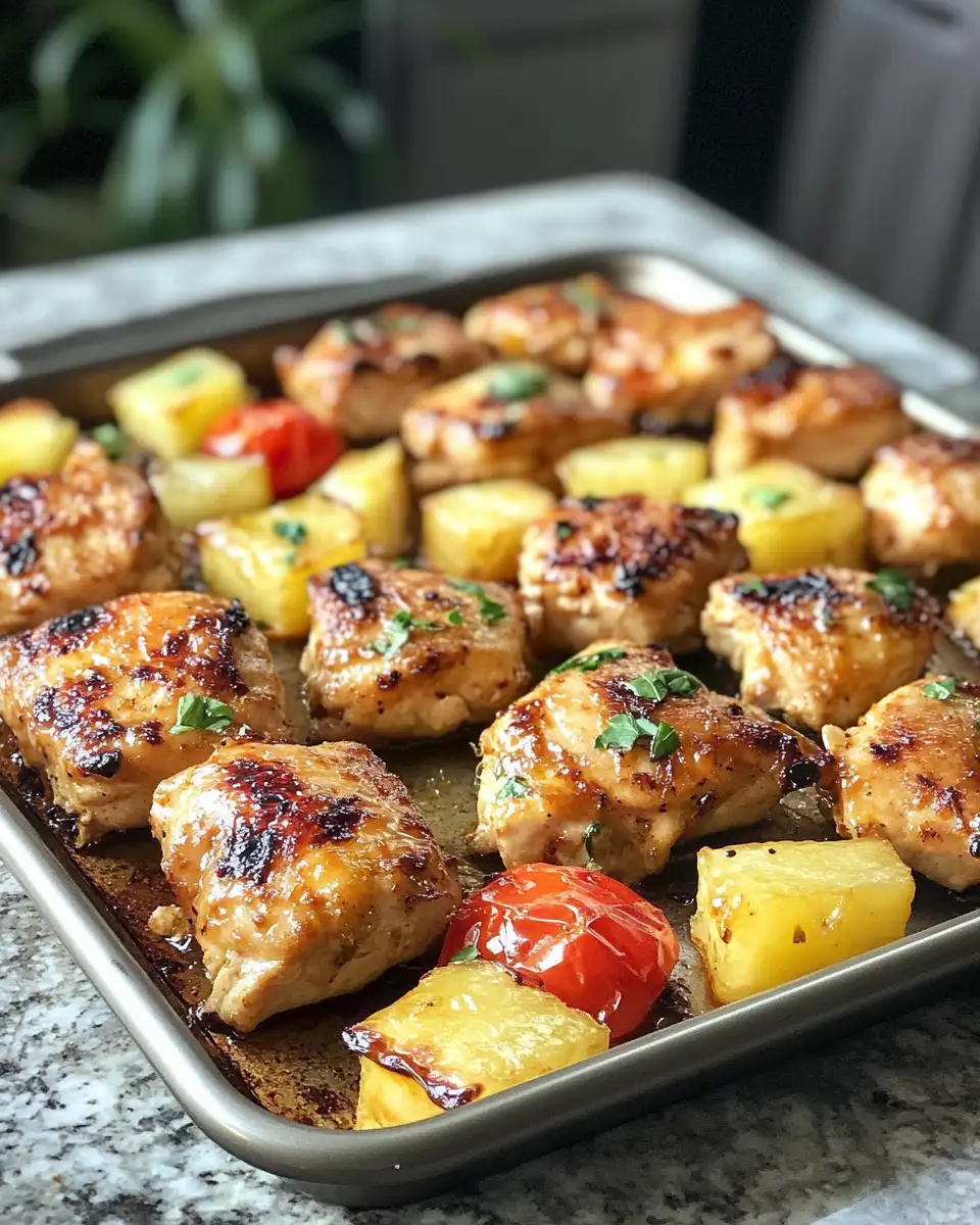 Easy and Flavorful Hawaiian Chicken Sheet Pan Dinner - Featured Image