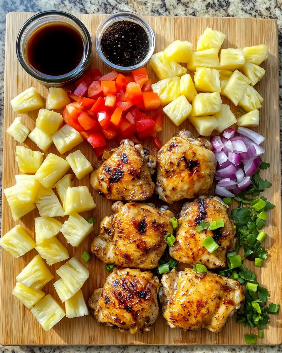Ingredients for Easy and Flavorful Hawaiian Chicken Sheet Pan Dinner