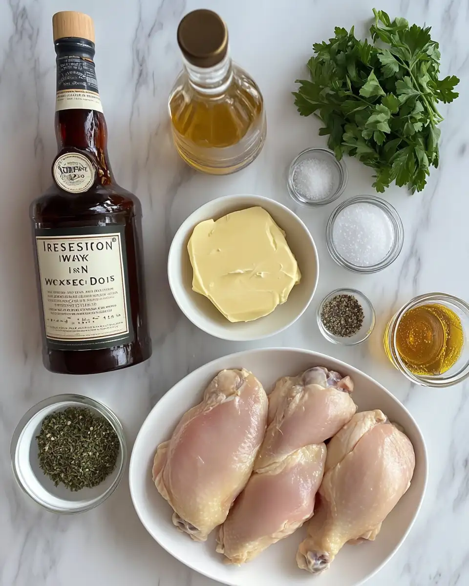 Ingredients for Irresistible Irish Chicken in Whiskey Cream Sauce Recipe