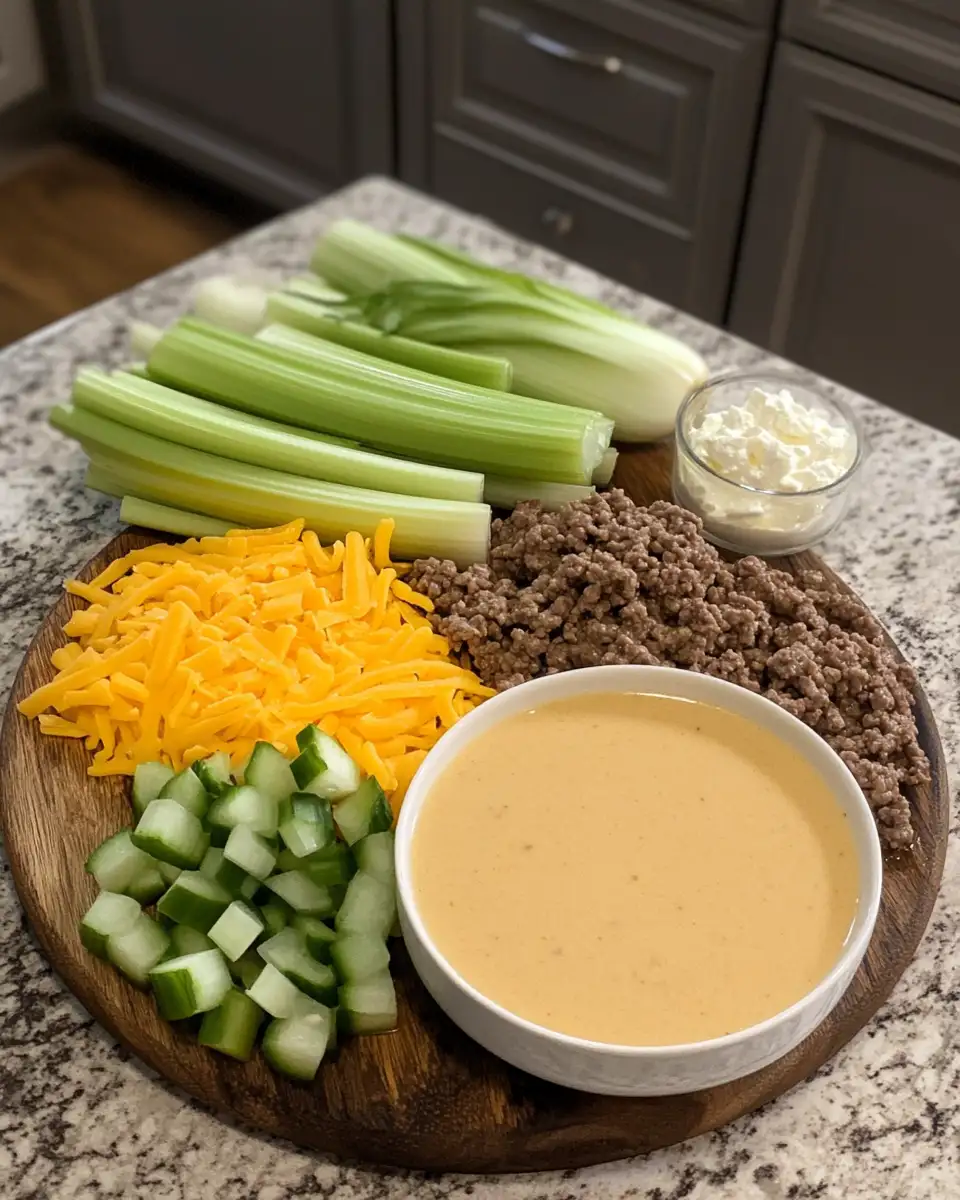 Ingredients for Creamy Keto Cheeseburger Soup That Will Satisfy Your Cravings