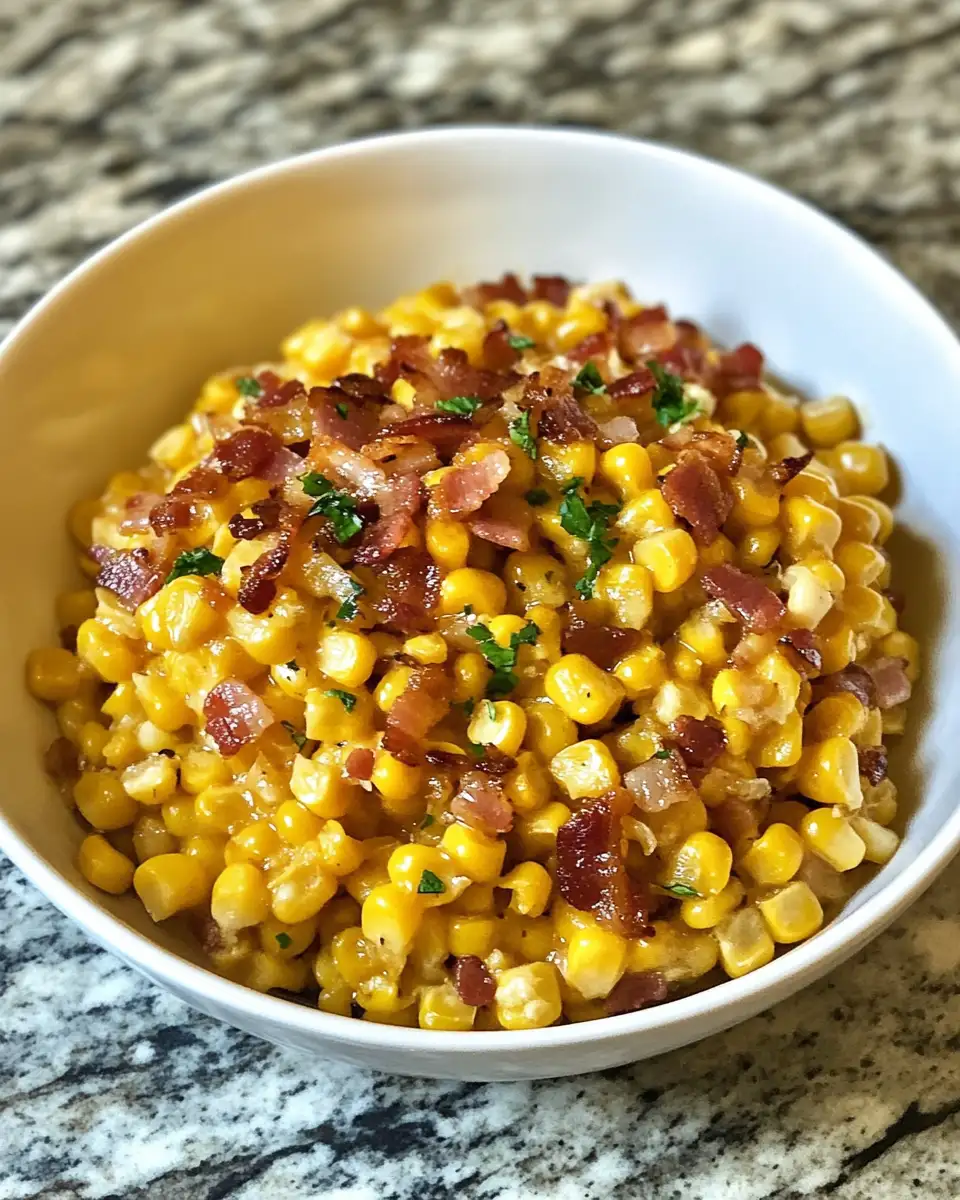 Final dish - Irresistible Slow Cooker Cheddar Corn with Bacon Recipe You Have to Try
