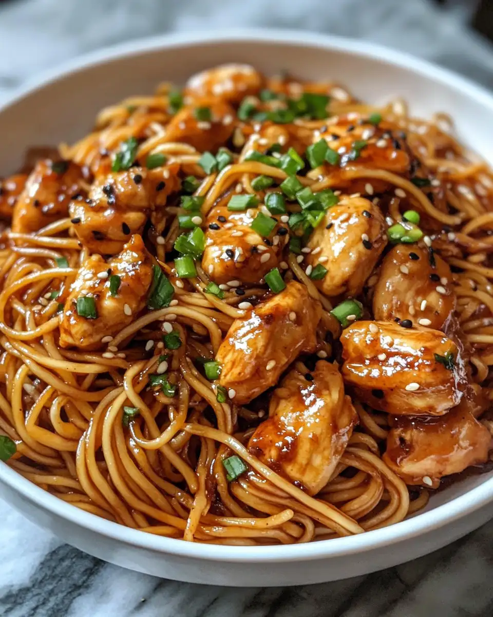 Irresistible Sticky Garlic Chicken Noodles That Will Satisfy Your Cravings