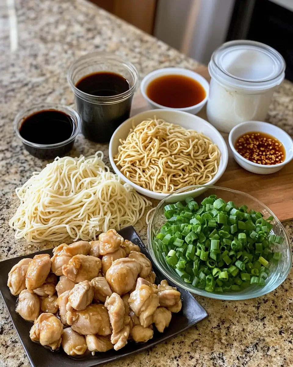 Ingredients for Irresistible Sticky Garlic Chicken Noodles That Will Satisfy Your Cravings