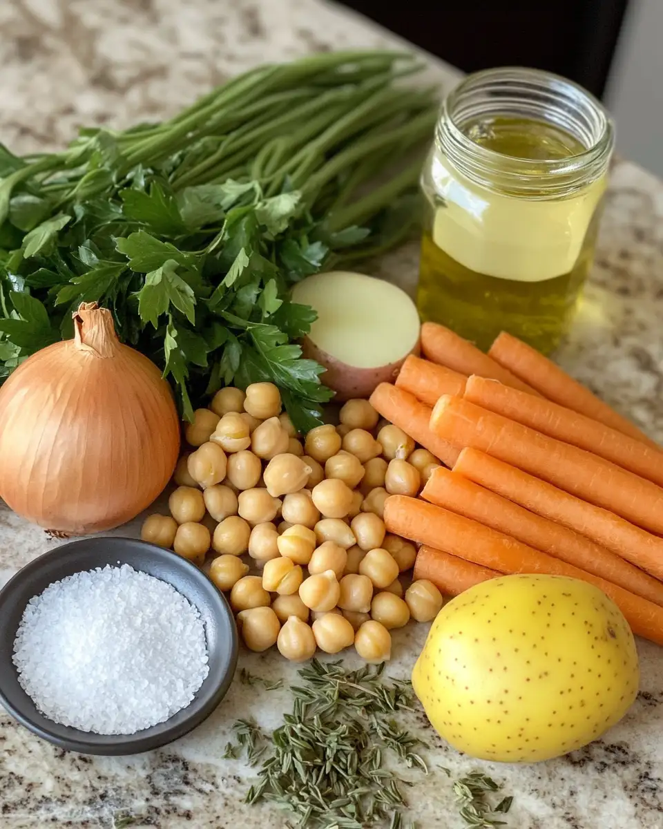 Ingredients for Hearty and Healthy Tuscan Chickpea Soup Recipe You’ll Love