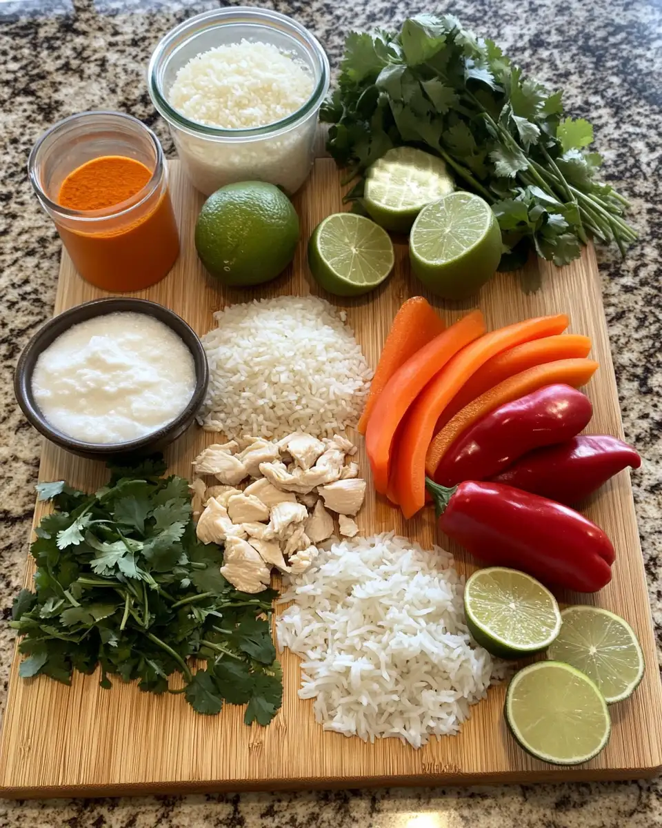 Ingredients for Tropical Delight Coconut Chicken Rice Bowl Recipe You’ll Crave