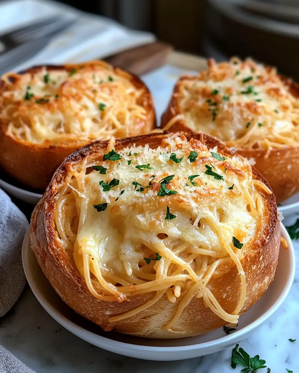 Easy Spaghetti Garlic Bread Bowls That Will Wow Your Taste Buds - Featured Image
