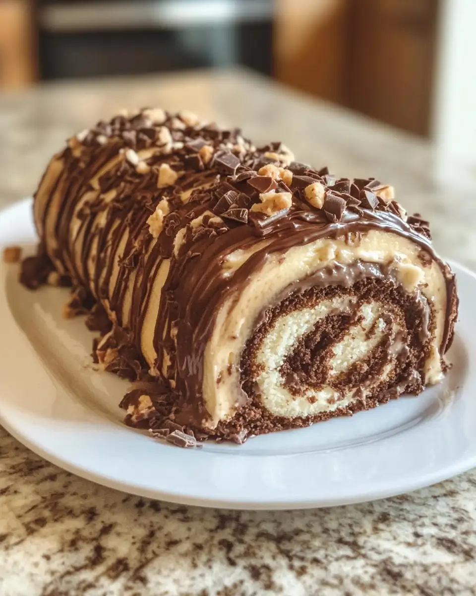 Final dish - Decadent German Chocolate Roll Cake Recipe You Need to Try