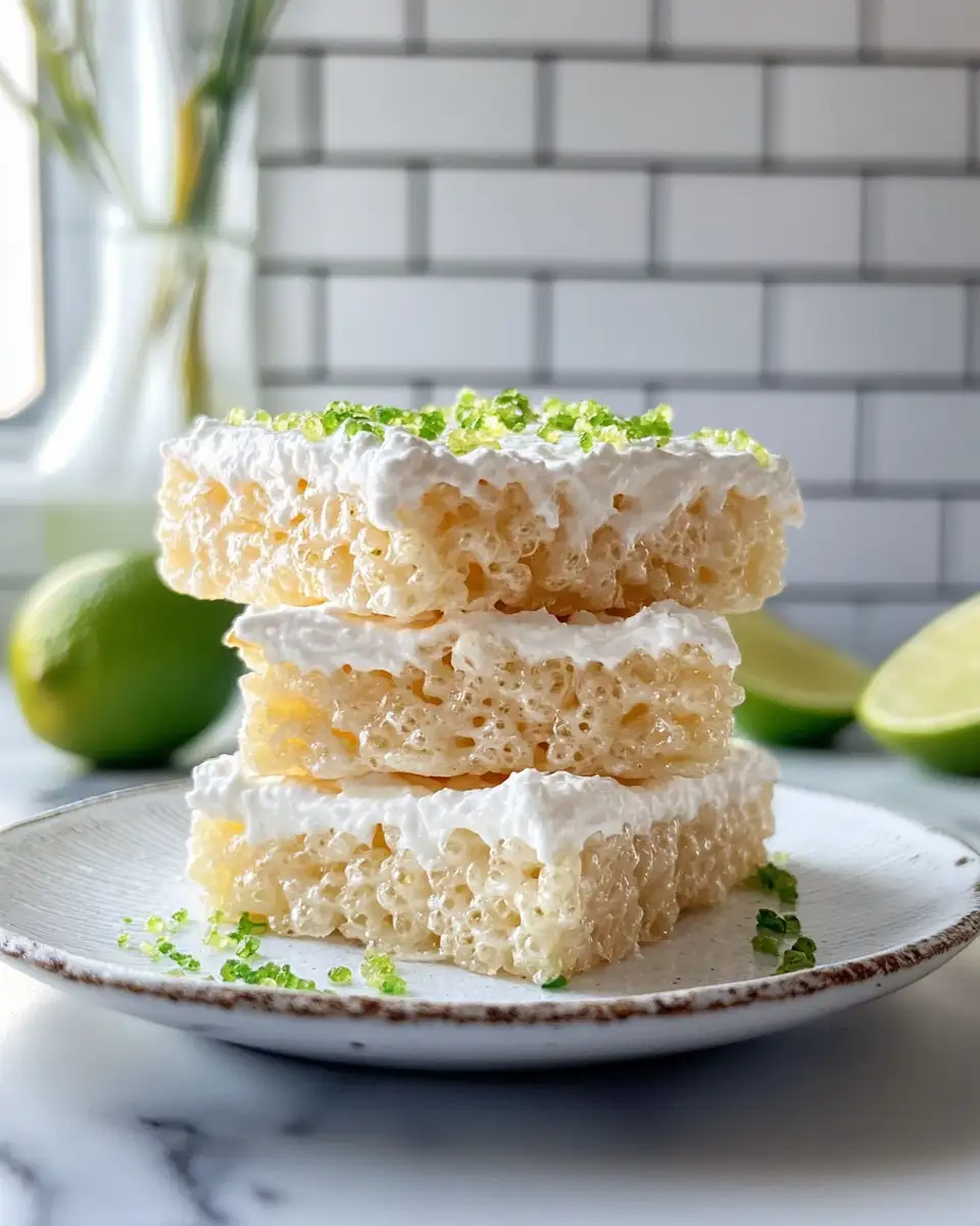 Tangy Twist Delight Key Lime Pie Rice Krispie Treats - Featured Image