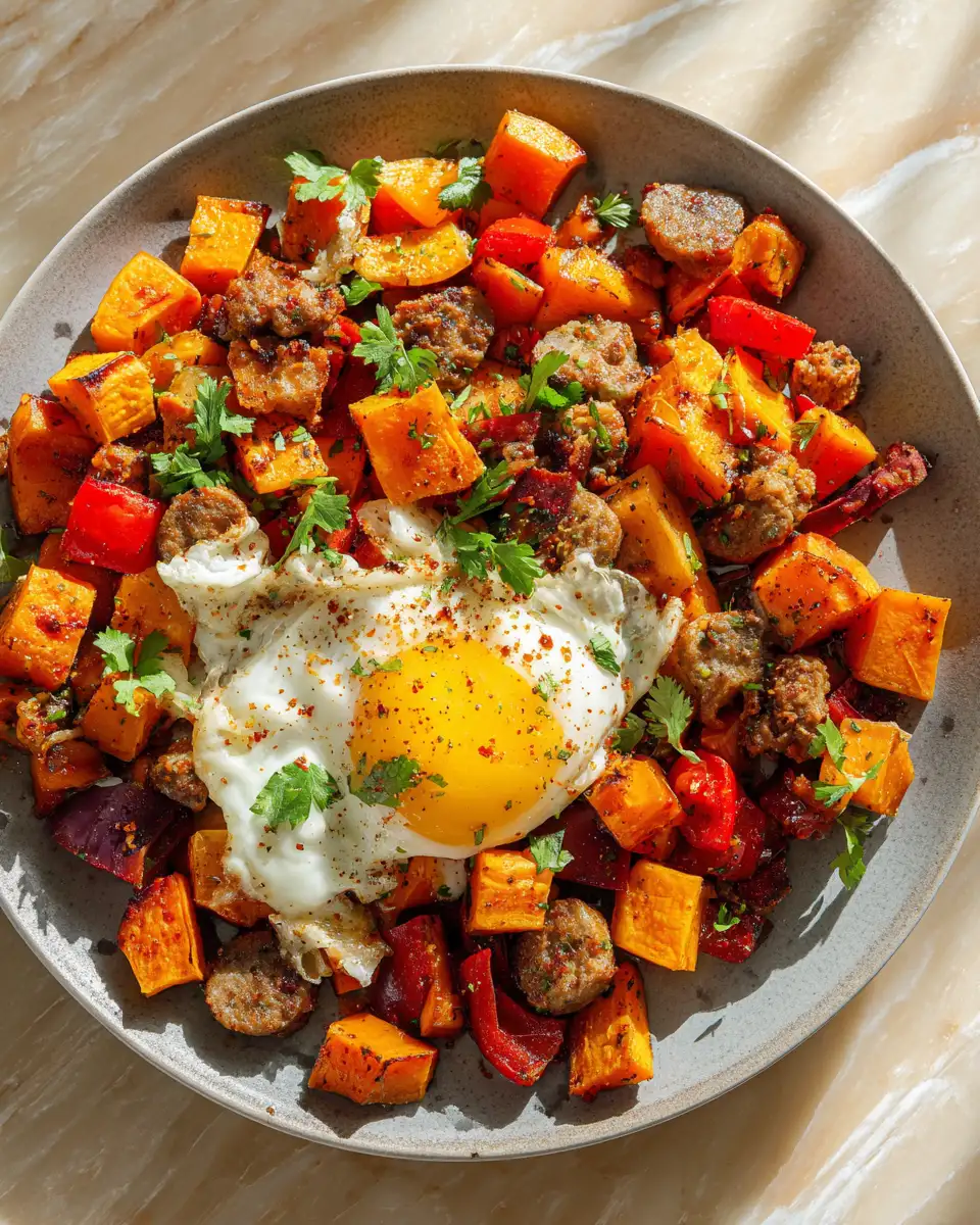 Spice Up Breakfast with Cajun Sweet Potato and Sausage Hash - Featured Image