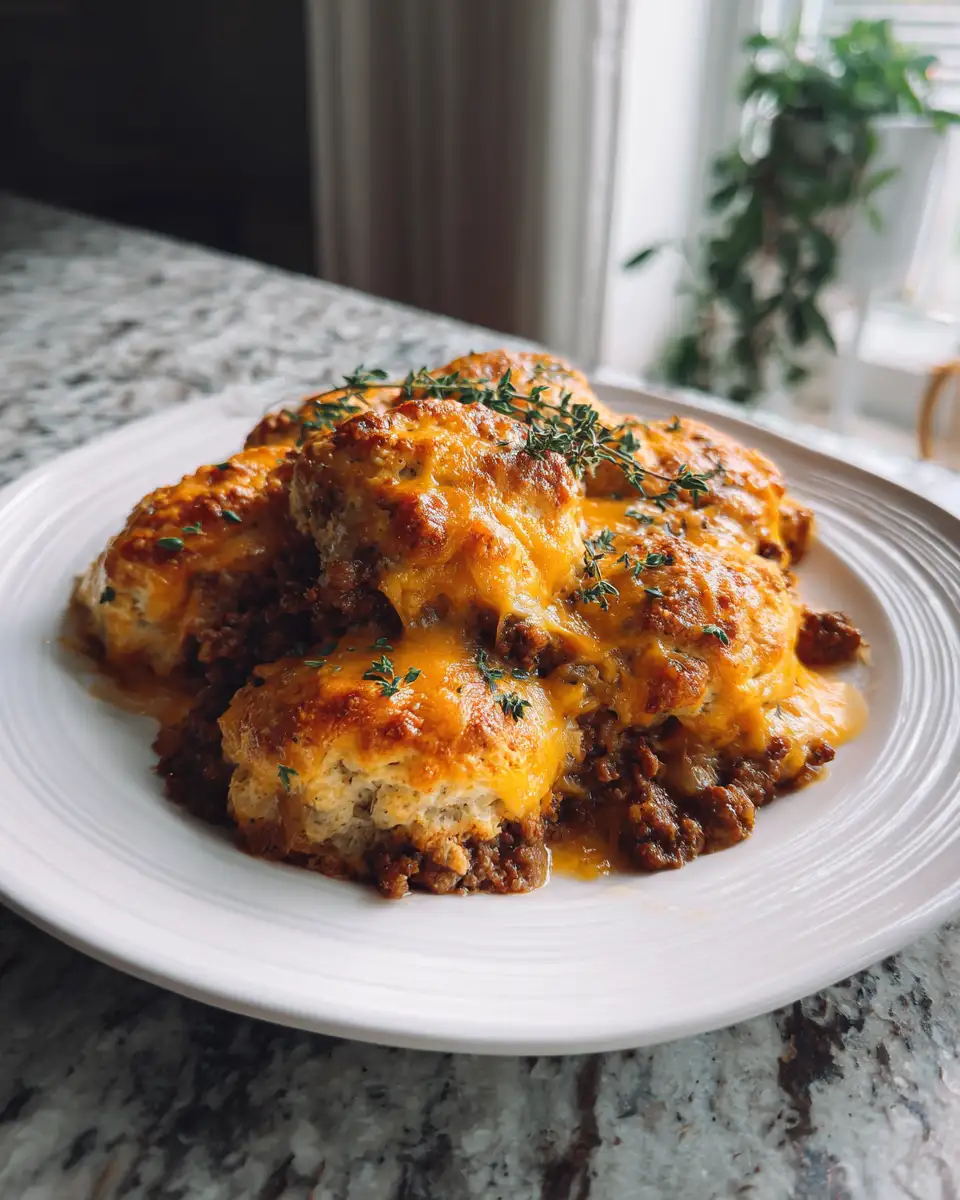 Final dish - Ultimate Cheesy Ground Beef Biscuit Bake Recipe You Need to Try