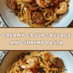 Creamy Cajun Sausage and Shrimp Pasta 🍤🌶️