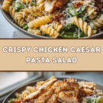 Crispy Chicken Caesar Pasta Salad 🥗🍗