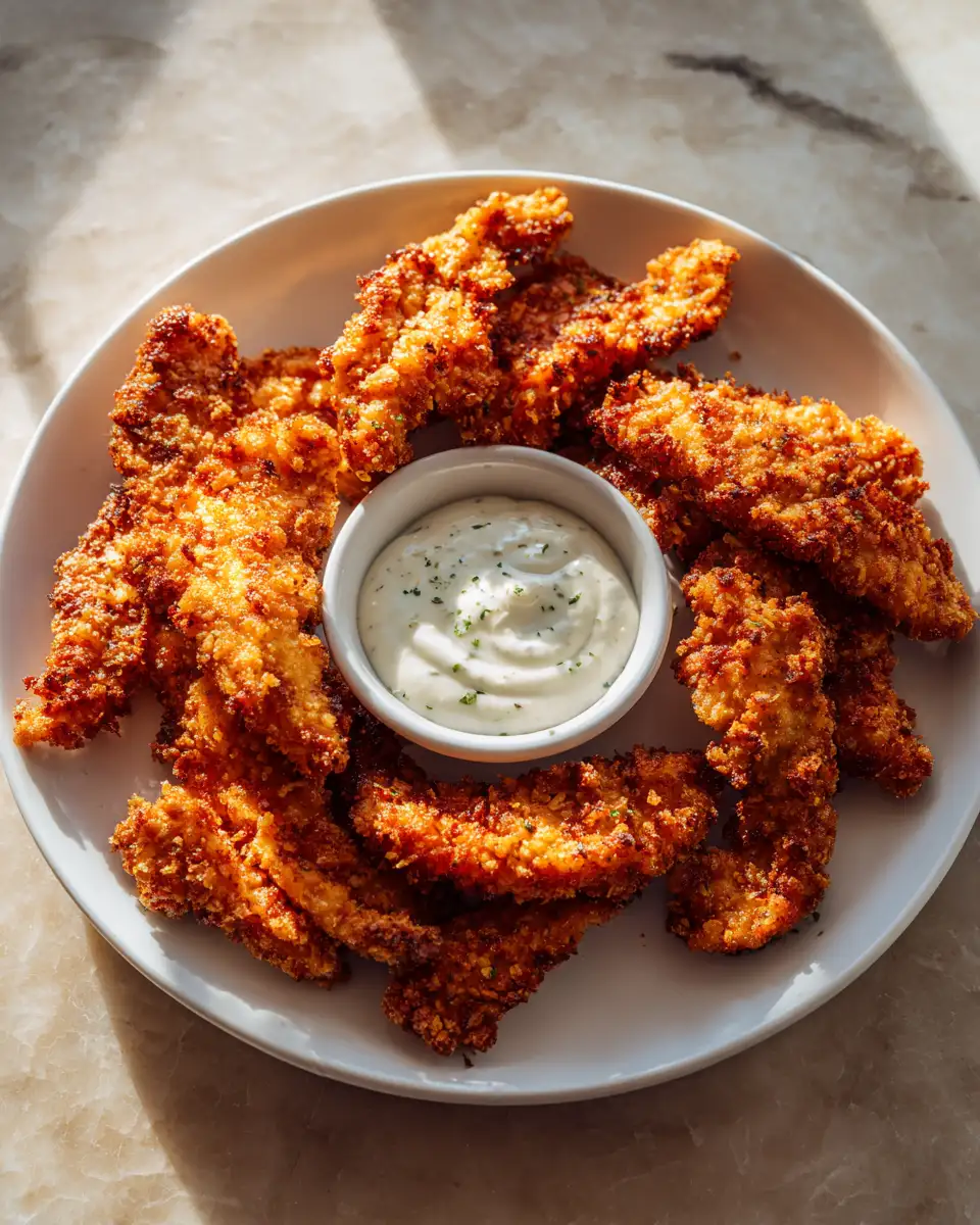 Crispy Garlic Chicken Tenders with Dip Trio That Will Wow Your Taste Buds - Featured Image