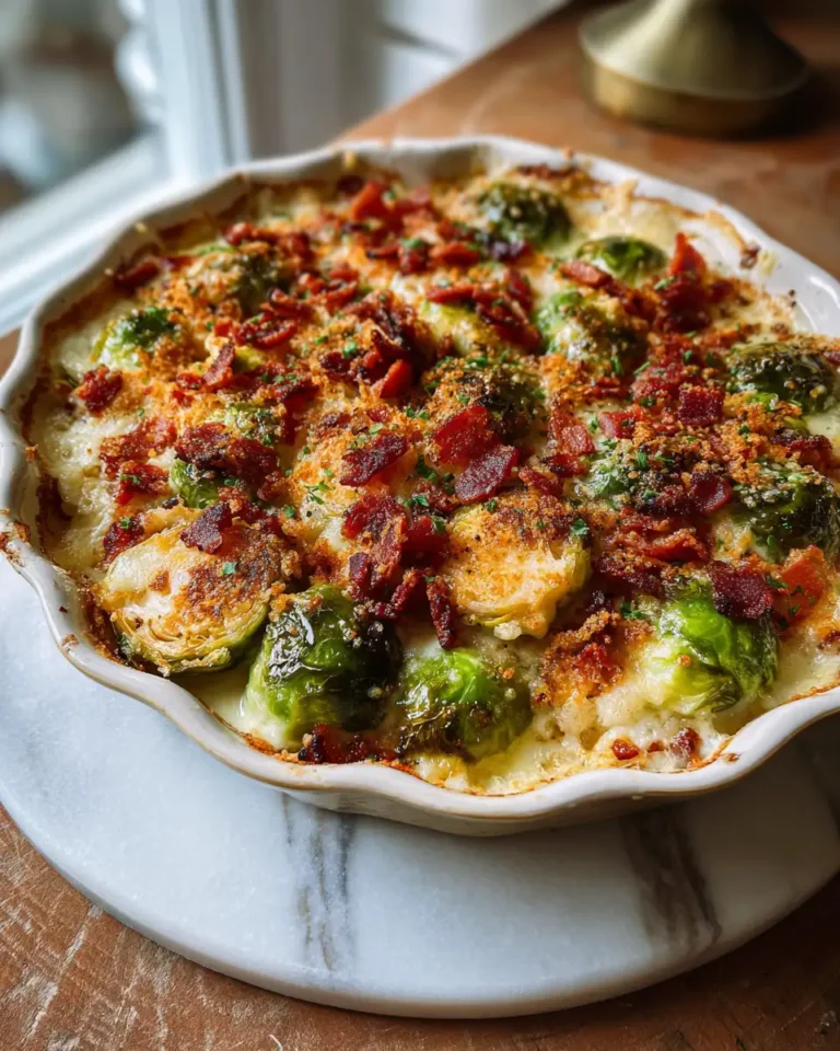 Irresistible Maple Bacon Brussels Sprouts Gratin Recipe That Will Wow Your Taste Buds - Featured Image