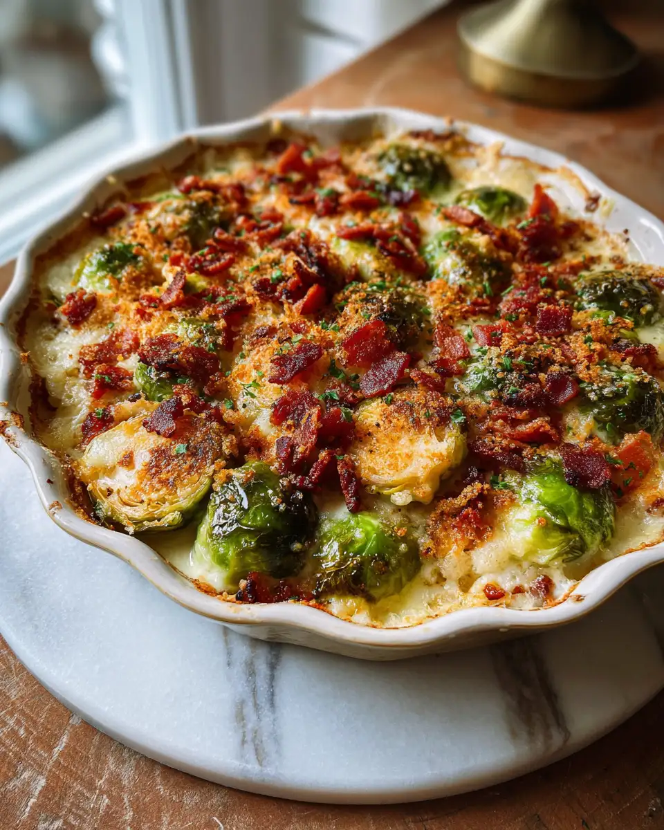 Irresistible Maple Bacon Brussels Sprouts Gratin Recipe That Will Wow Your Taste Buds