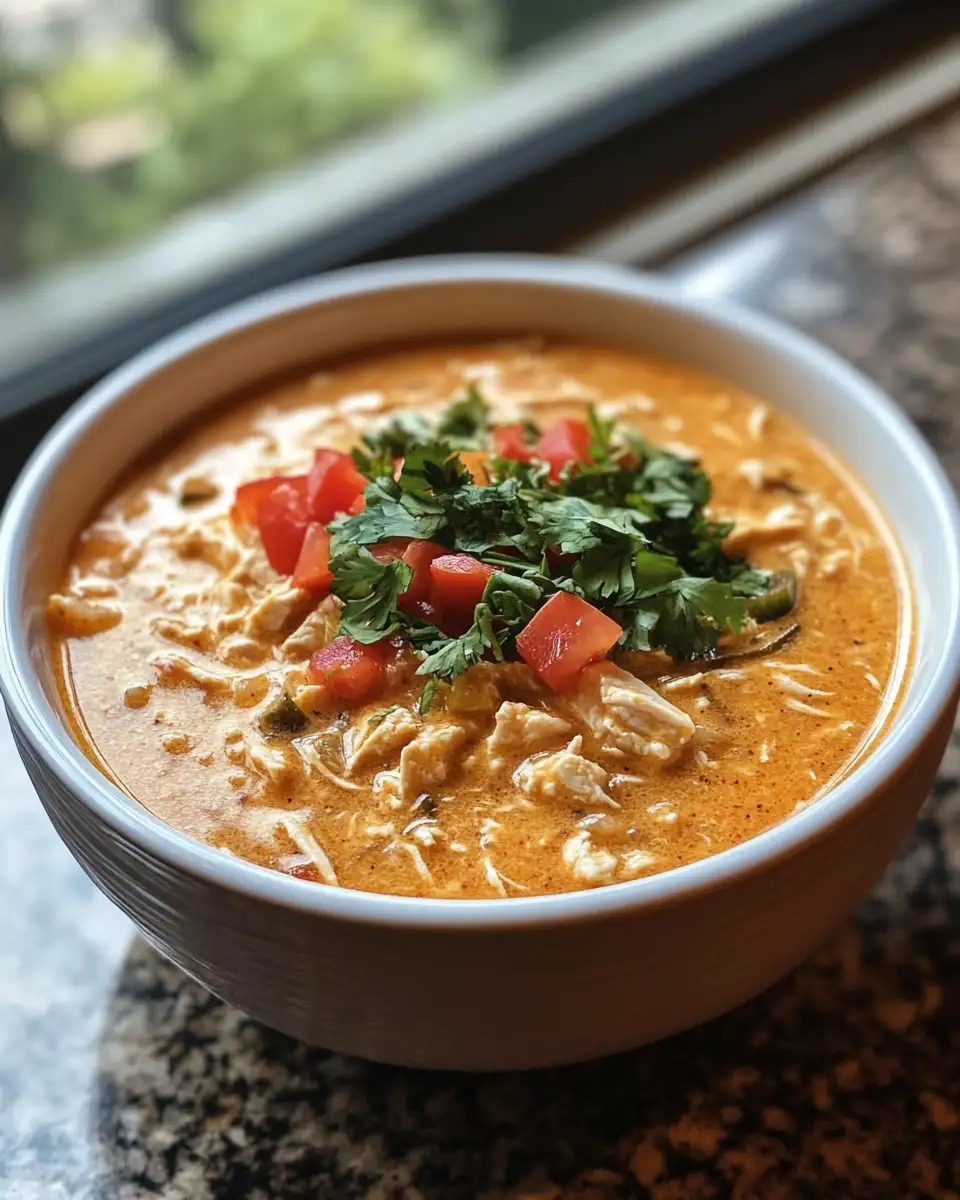 Final dish - Cozy Up with This Creamy Poblano Chicken Tortilla Soup Recipe