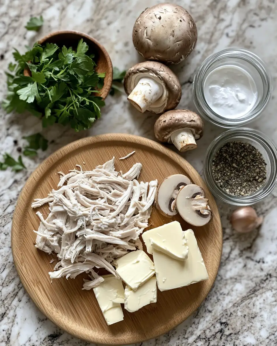 Ingredients for Creamy Rotisserie Chicken Mushroom Soup That Warms the Soul