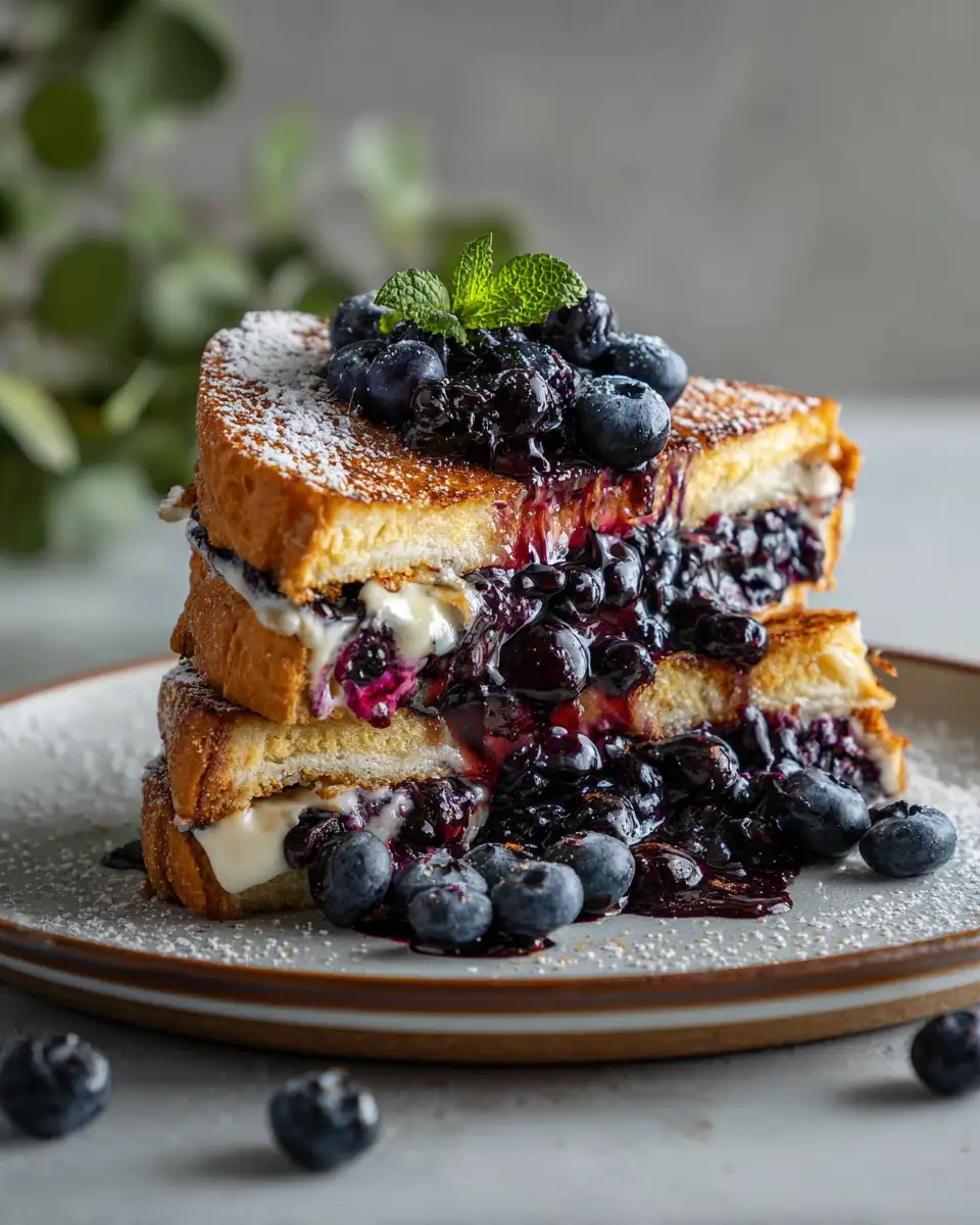 Final dish - Savor the Sweet and Savory Symphony of Blueberry Bliss Grilled Cheese