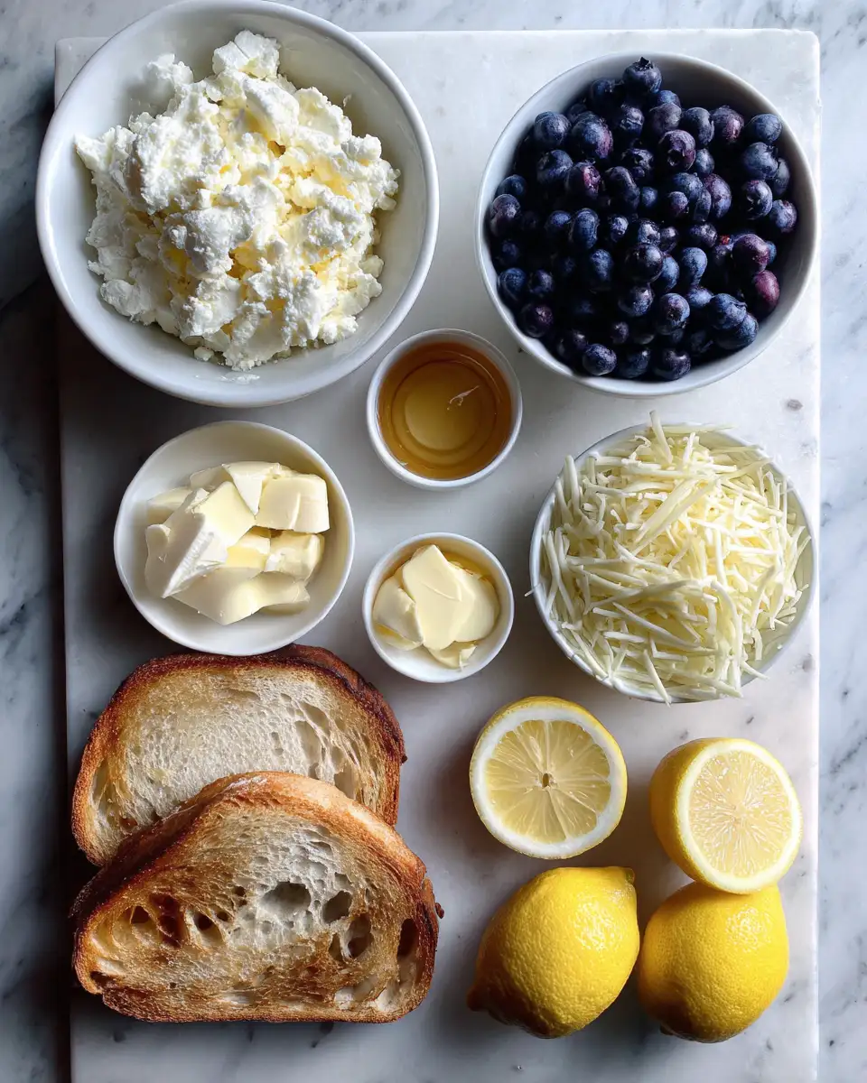 Ingredients for Savor the Sweet and Savory Symphony of Blueberry Bliss Grilled Cheese