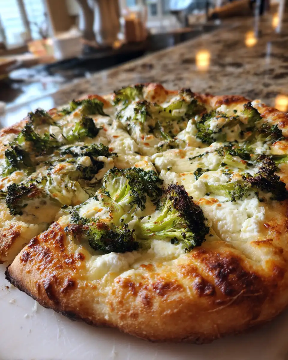 Final dish - Broccoli Ricotta White Pizza: A Slice of Green Heaven