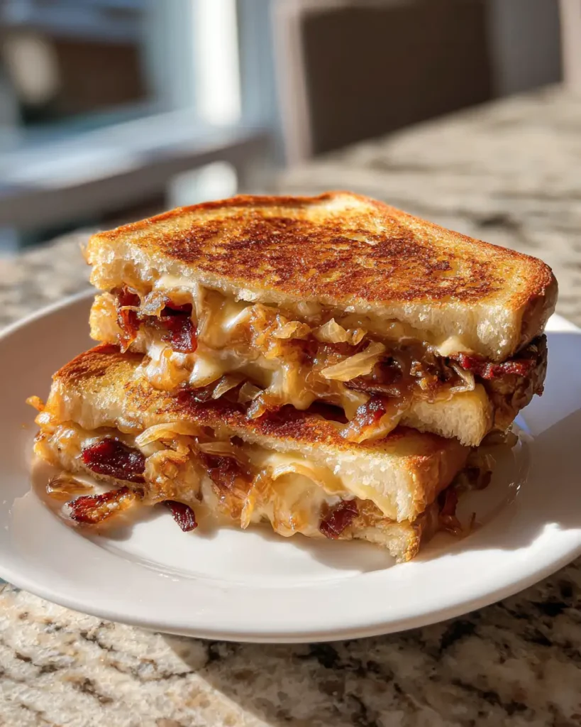Indulge in the Ultimate Caramelized Onion Bacon Grilled Cheese Sandwich Experience - Featured Image