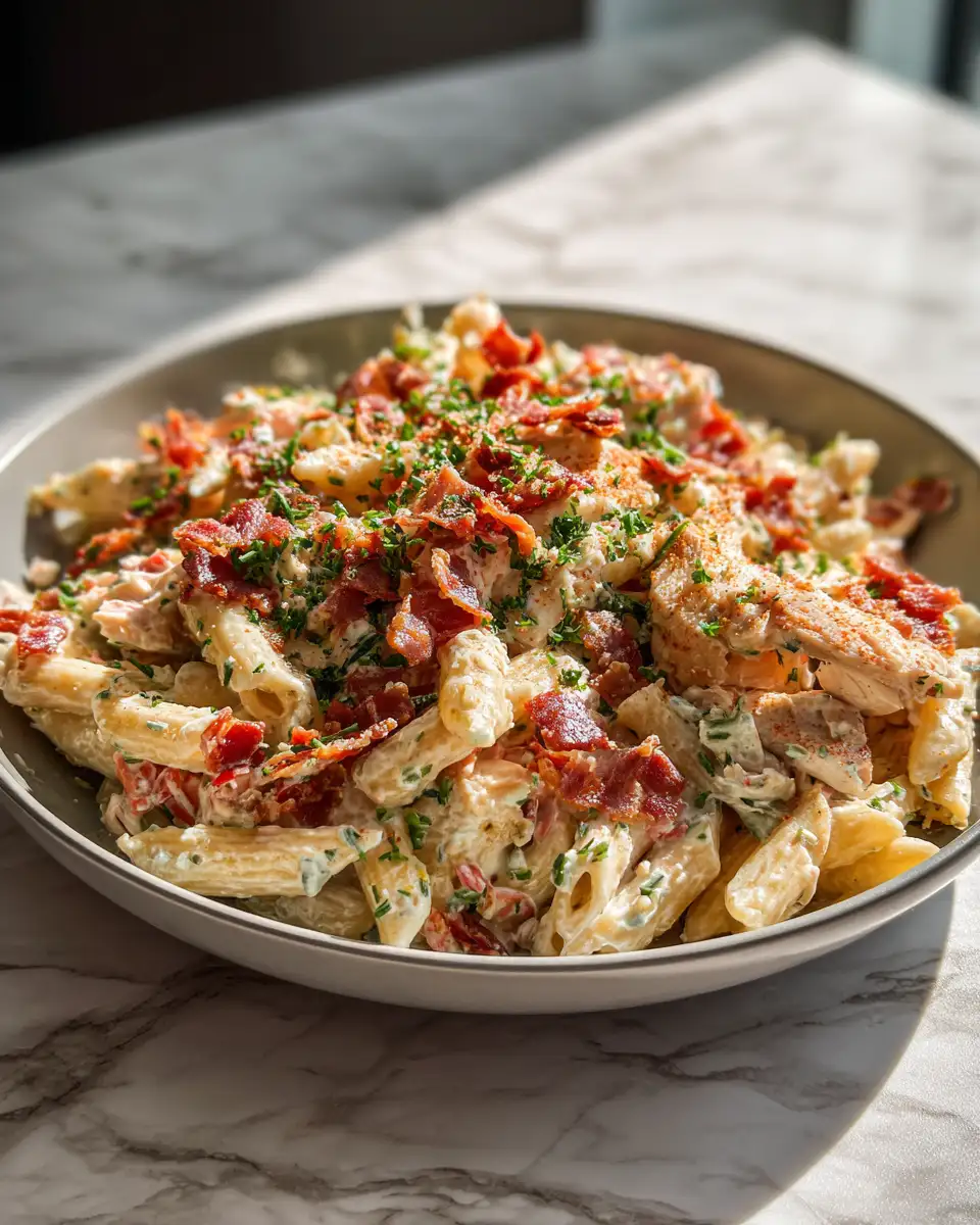 Final dish - Ultimate Chicken Bacon Ranch Pasta Salad: A Flavorful Feast
