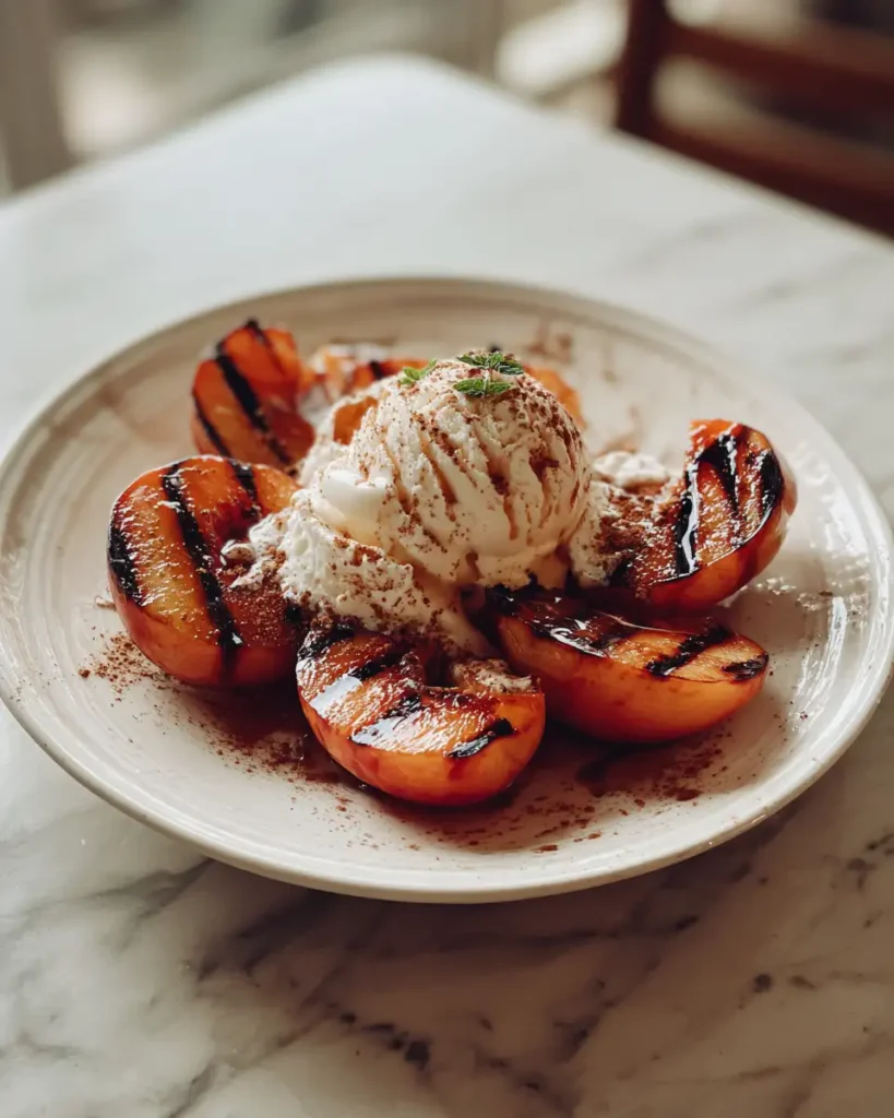 Sweet Summer Bliss: Cinnamon Grilled Peaches with Vanilla Ice Cream - Featured Image