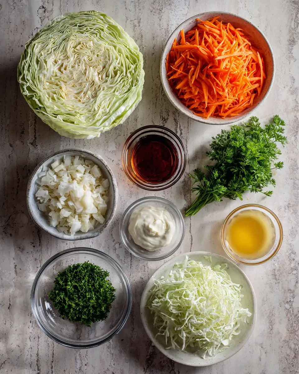 Ingredients for Crisp and Creamy: The Ultimate Classic Coleslaw Recipe