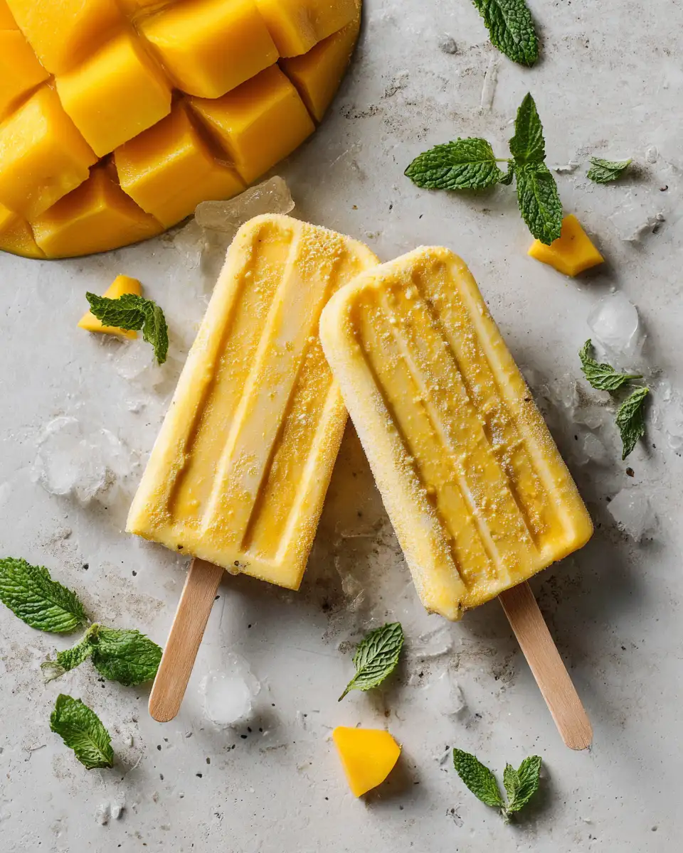 Final dish - Tropical Bliss: Dive into Refreshing Coconut Mango Popsicles