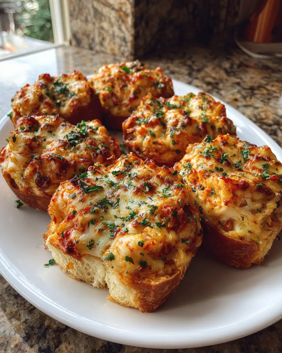 Final dish - Irresistible Crabby Shrimp-Stuffed Garlic Bread Bombs: A Flavor Explosion