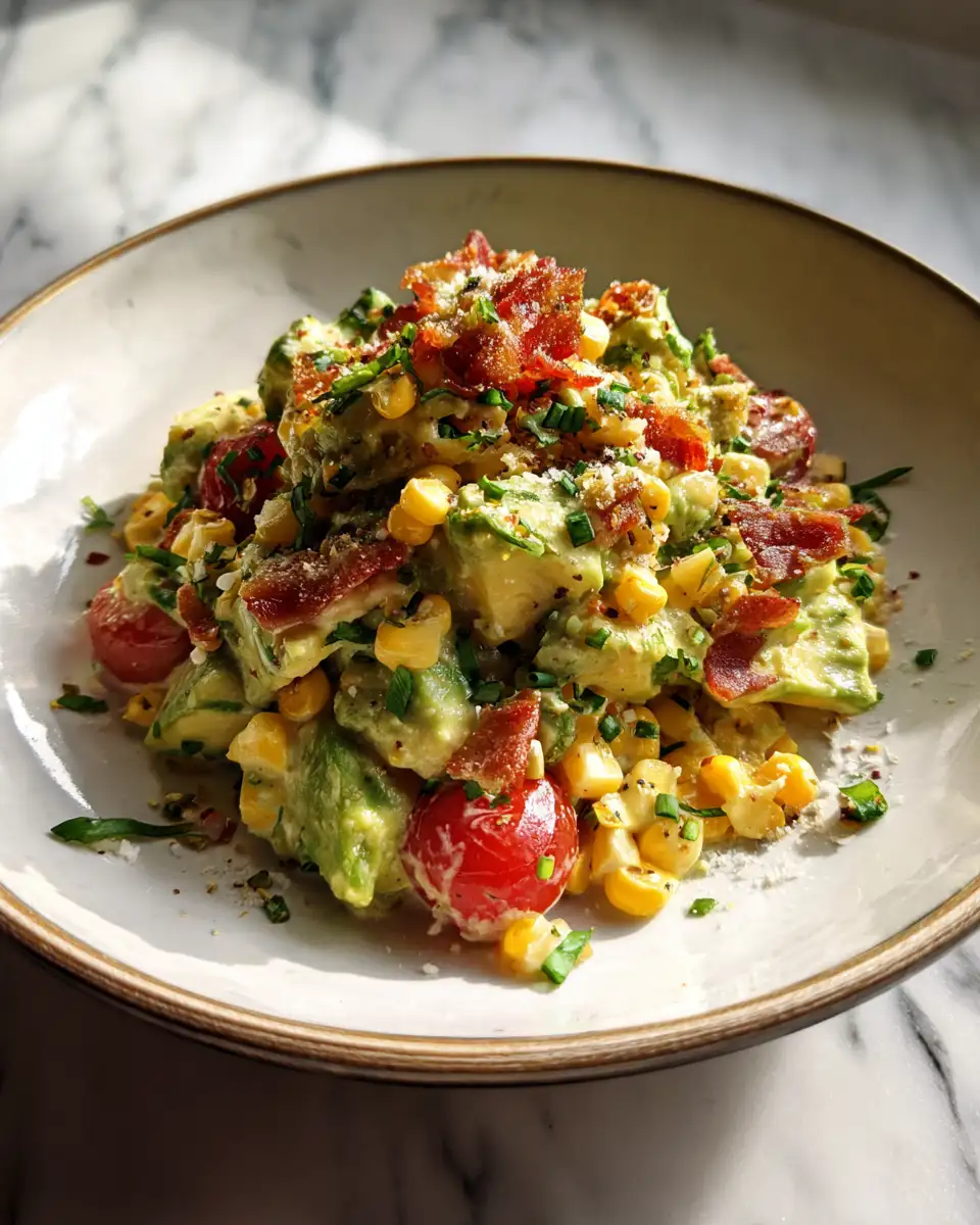Final dish - Luscious Layers of Flavor in Creamy Avocado Corn Salad