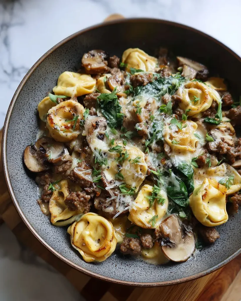 One-Pan Wonder: Creamy Beef Tortellini Mushroom Skillet Delight - Featured Image